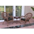 3pc Santa Maria Honey Wicker Chair Set With Cushions