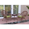 3pc Santa Maria Honey Wicker Chair Set With Cushions