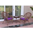3pc Santa Maria Honey Wicker Chair Set With Cushions
