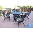 5pc Santa Maria Black Wicker Dining Set With Cushions