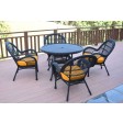 5pc Santa Maria Black Wicker Dining Set With Cushions