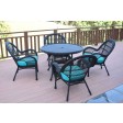 5pc Santa Maria Black Wicker Dining Set With Cushions