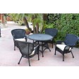 5pc Windsor Black Wicker Dining Set With Cushions