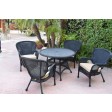 5pc Windsor Black Wicker Dining Set With Cushions