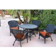 5pc Windsor Black Wicker Dining Set With Cushions