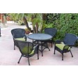 5pc Windsor Black Wicker Dining Set With Cushions