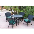 5pc Windsor Black Wicker Dining Set With Cushions