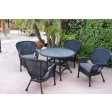 5pc Windsor Black Wicker Dining Set With Cushions