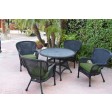 5pc Windsor Black Wicker Dining Set With Cushions