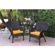 Set of 2 Windsor Espresso Resin Wicker Chair with Cushion