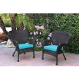 Set of 2 Windsor Espresso Resin Wicker Chair with Cushion