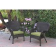 Set of 2 Windsor Espresso Resin Wicker Chair with Cushion