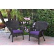 Set of 2 Windsor Espresso Resin Wicker Chair with Cushion
