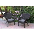 Set of 2 Windsor Espresso Resin Wicker Chair with Cushion