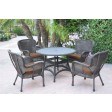 5pc Windsor Espresso Wicker Dining Set with Cushions