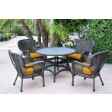 5pc Windsor Espresso Wicker Dining Set with Cushions