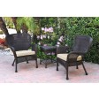 Windsor Espresso Wicker Chair And End Table Set With Chair Cushion