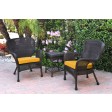 Windsor Espresso Wicker Chair And End Table Set With Chair Cushion