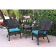 Windsor Espresso Wicker Chair And End Table Set With Chair Cushion
