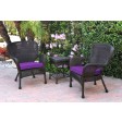 Windsor Espresso Wicker Chair And End Table Set With Chair Cushion