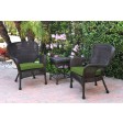 Windsor Espresso Wicker Chair And End Table Set With Chair Cushion
