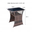 3PC WICKER CHAIR/TABLE BISTRO SET BROWN / TURQ CUSHION