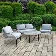 4PC ROPE WICKER CUSH SEATING SET GREY