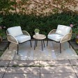 3PC ROPE WICKER CUSH CHAT SET GREY