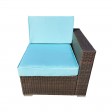 7PC BROWN WICKER SEATING SET /TURQ CUSHION