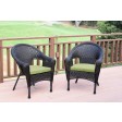 Set of 2 Resin Wicker Clark Single Chair with Cushion