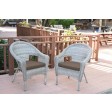 Set of 2 Grey Resin Wicker Clark Single Chair with 2 inch Cushion