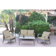 Meredith 4 Peces Conversation Set with 2 Inch Tan Cushion