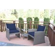Mirabelle 3 Pieces Bistro Set with 2 Inch Midnight Blue Cushion