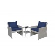Mirabelle 3 Pieces Bistro Set with 2 Inch Midnight Blue Cushion