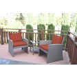 Mirabelle 3 Pieces Bistro Set with 2 Inch Brick Red Cushion