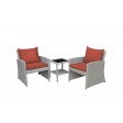 Mirabelle 3 Pieces Bistro Set with 2 Inch Brick Red Cushion