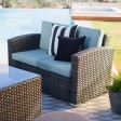 Nefeli Resin Wicker 4 Piece Patio Conversation Set with 3 Inch Cushions