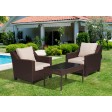Caoimhe 4 PC Espresso Resin Wicker  Conversation Set with 4 In Cushion