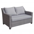 Aoife 4 PC Grey Resin Wicker  Conversation Set with 4 In Cushion