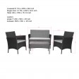 Conor 4PC Steel Esprsso Resin Wicker Patio Conversation Set with 2 Inch Tan cushion 