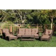 6pc Wicker Seating Set with Brown Cushions