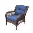 6pc Wicker Seating Set  with Midnight Blue Cushions