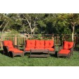 6pc Espresso Wicker Seating Set with Cushions