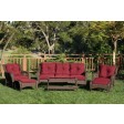 6pc Wicker Seating Set with Red Cushions
