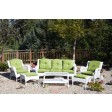 6pc White Wicker Seating Set with Cushions