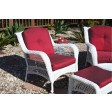 6pc White Wicker Seating Set with Red Cushions