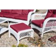 6pc White Wicker Seating Set with Red Cushions