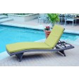Espresso Wicker Adjustable Chaise Lounger with Cushion