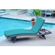 Espresso Wicker Adjustable Chaise Lounger with Cushion